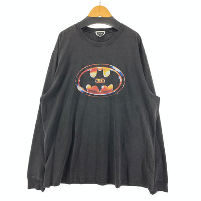 【中古美品】【メンズ】 KITH × BATMAN LOGO キス バットマン ロゴ VINTEGE LONG SLEEVE TEE "BLACK" ヴィンテージ ロング スリーブ Tシャツ 長袖 トップス 古着 142-250904-mh-03-fuz サイズ：XL カラー：ブラック 万代Net店