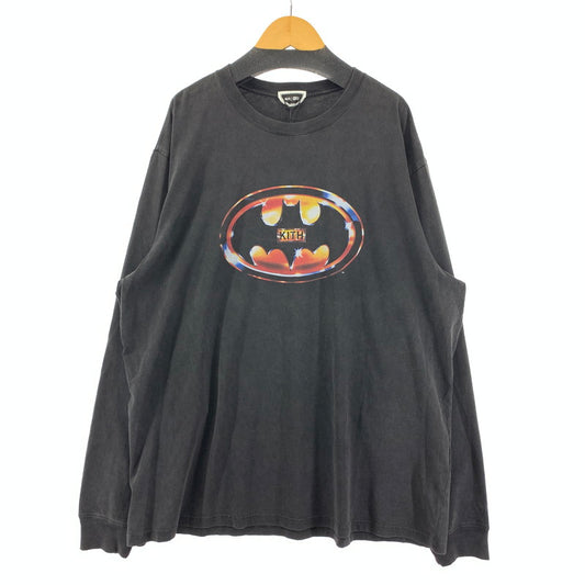 【中古美品】【メンズ】 KITH × BATMAN LOGO キス バットマン ロゴ VINTEGE LONG SLEEVE TEE "BLACK" ヴィンテージ ロング スリーブ Tシャツ 長袖 トップス 古着 142-250904-mh-03-fuz サイズ：XL カラー：ブラック 万代Net店