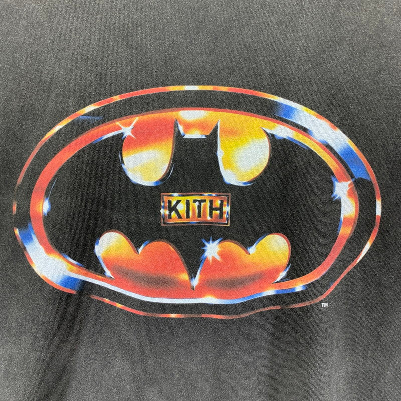【中古美品】【メンズ】 KITH × BATMAN LOGO キス バットマン ロゴ VINTEGE LONG SLEEVE TEE "BLACK" ヴィンテージ ロング スリーブ Tシャツ 長袖 トップス 古着 142-250904-mh-03-fuz サイズ：XL カラー：ブラック 万代Net店