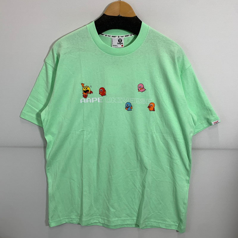 【中古美品】【メンズ】 AAPE BY A BATHING APE エーエイプ バイ ベイシング エイプ パックマン Ｍ9615XXK PAC-MAN TEE 半袖 Tシャツ トップス 古着 142-250906-mh-03-fuz サイズ：L カラー：グリーン 万代Net店