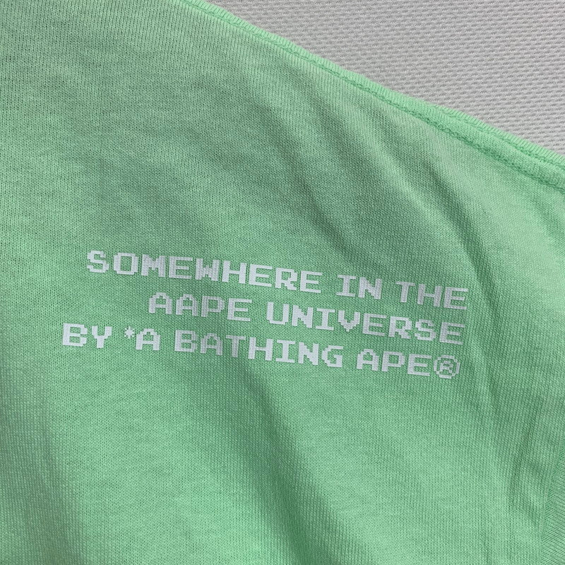 【中古美品】【メンズ】 AAPE BY A BATHING APE エーエイプ バイ ベイシング エイプ パックマン Ｍ9615XXK PAC-MAN TEE 半袖 Tシャツ トップス 古着 142-250906-mh-03-fuz サイズ：L カラー：グリーン 万代Net店