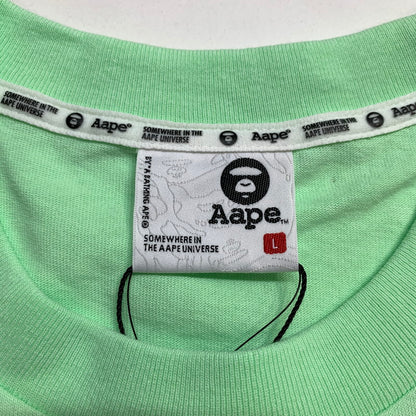 【中古美品】【メンズ】 AAPE BY A BATHING APE エーエイプ バイ ベイシング エイプ パックマン Ｍ9615XXK PAC-MAN TEE 半袖 Tシャツ トップス 古着 142-250906-mh-03-fuz サイズ：L カラー：グリーン 万代Net店
