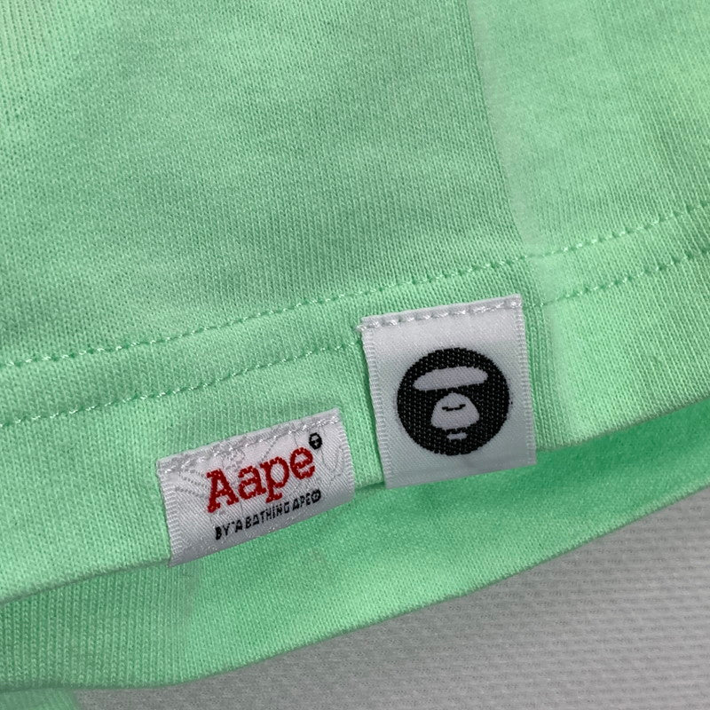 【中古美品】【メンズ】 AAPE BY A BATHING APE エーエイプ バイ ベイシング エイプ パックマン Ｍ9615XXK PAC-MAN TEE 半袖 Tシャツ トップス 古着 142-250906-mh-03-fuz サイズ：L カラー：グリーン 万代Net店