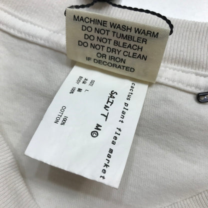 【中古美品】【メンズ】 SAINT NICHAEL × CACTUS PLANT FLEA MARKET セントマイケル カクタスプラントフリーマーケット SM-YS1-0000-C02 FW24 CP_SS TEE 半袖 Tシャツ トップス 古着 140-250903-mh-14-fuz サイズ：L カラー：ホワイト 万代Net店