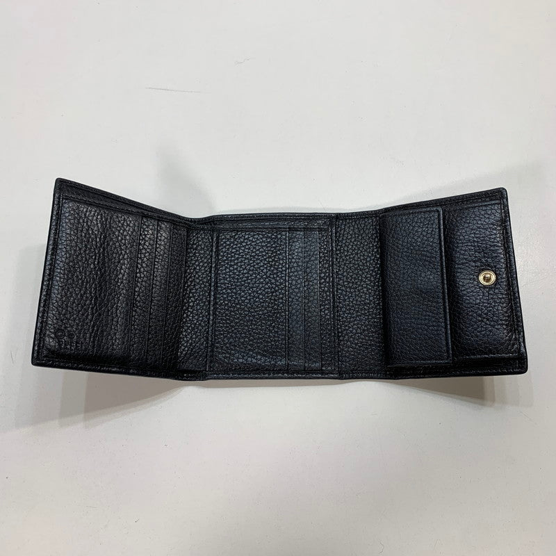 【中古品】【メンズ/レディース】 GUCCI グッチ 598207 A7M0G SOHO WALLET ソーホー 三つ折り 財布 ウォレット GGロゴ レザー 181-250906-mh-06-fuz カラー：ブラック 万代Net店