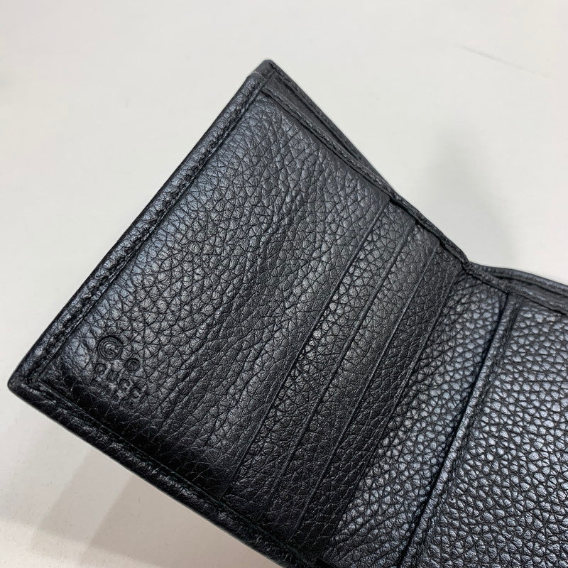 【中古品】【メンズ/レディース】 GUCCI グッチ 598207 A7M0G SOHO WALLET ソーホー 三つ折り 財布 ウォレット GGロゴ レザー 181-250906-mh-06-fuz カラー：ブラック 万代Net店