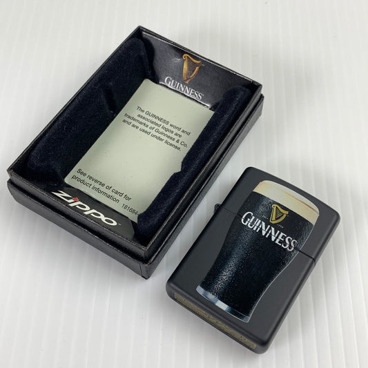 【中古品】【メンズ】 ZIPPO ジッポ GUINNESS オイルライター 喫煙具 ライター BLACK 17年製 ケース付属 206-261013-io-30-fuzh カラー：ブラック 万代Net店