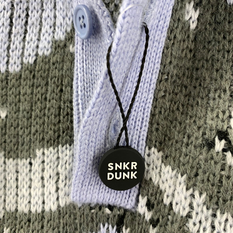 【中古美品】【メンズ】 SUPREME シュプリーム SMALL BOX LOGO POLO SWEATER 24AW スモール ボックス ロゴ ポロ セーター 長袖 トップス 古着 149-250909-mh-06-fuz サイズ：L カラー：ブルー カモ 万代Net店