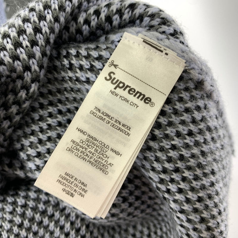 【中古美品】【メンズ】 SUPREME シュプリーム SMALL BOX LOGO POLO SWEATER 24AW スモール ボックス ロゴ ポロ セーター 長袖 トップス 古着 149-250909-mh-06-fuz サイズ：L カラー：ブルー カモ 万代Net店