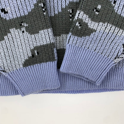 【中古美品】【メンズ】 SUPREME シュプリーム SMALL BOX LOGO POLO SWEATER 24AW スモール ボックス ロゴ ポロ セーター 長袖 トップス 古着 149-250909-mh-06-fuz サイズ：L カラー：ブルー カモ 万代Net店