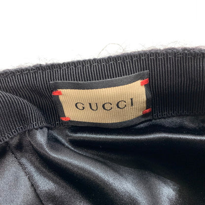 【中古品】【メンズ/レディース】 GUCCI グッチ 729349 3HAN8 モヘア ベースボール キャップ 帽子 183-250910-mh-09-fuz サイズ：L カラー：ブラック 万代Net店