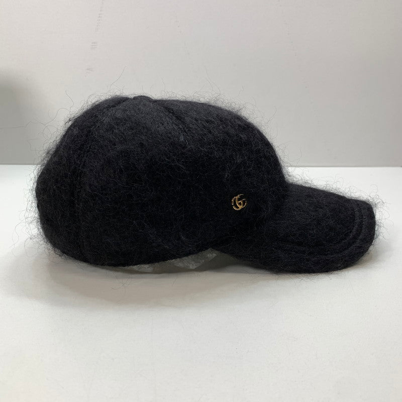 【中古品】【メンズ/レディース】 GUCCI グッチ 729349 3HAN8 モヘア ベースボール キャップ 帽子 183-250910-mh-09-fuz サイズ：L カラー：ブラック 万代Net店