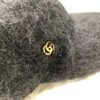 【中古品】【メンズ/レディース】 GUCCI グッチ 729349 3HAN8 モヘア ベースボール キャップ 帽子 183-250910-mh-09-fuz サイズ：L カラー：ブラック 万代Net店