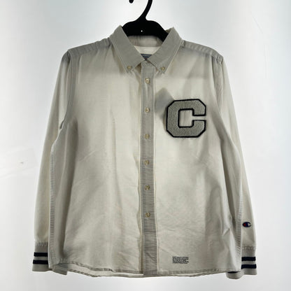 【中古品】【メンズ】 CHAMPION チャンピオン 長袖シャツ WHITE SIZE:M/Cパッチ ※使用感有 148-260919-io-15-fuzh カラー：ホワイト 万代Net店