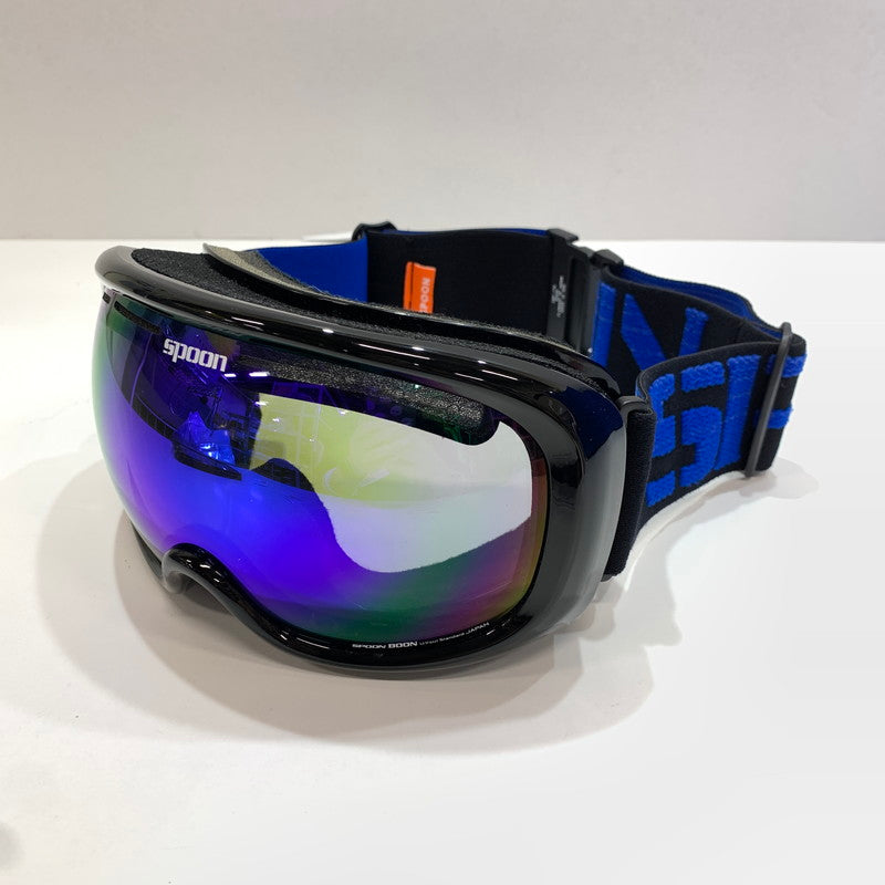 【中古品】 Spoon スプーン ミラーレンズ ゴーグル スノーゴーグル ストラップカラー青 127-261022-ky-09-fuz 万代Net店