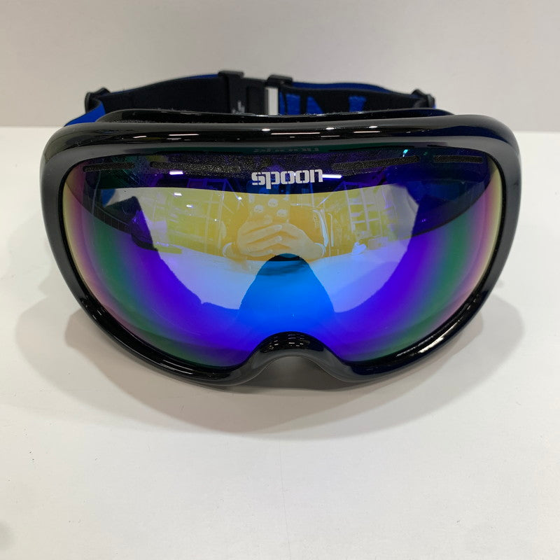 【中古品】 Spoon スプーン ミラーレンズ ゴーグル スノーゴーグル ストラップカラー青 127-261022-ky-09-fuz 万代Net店