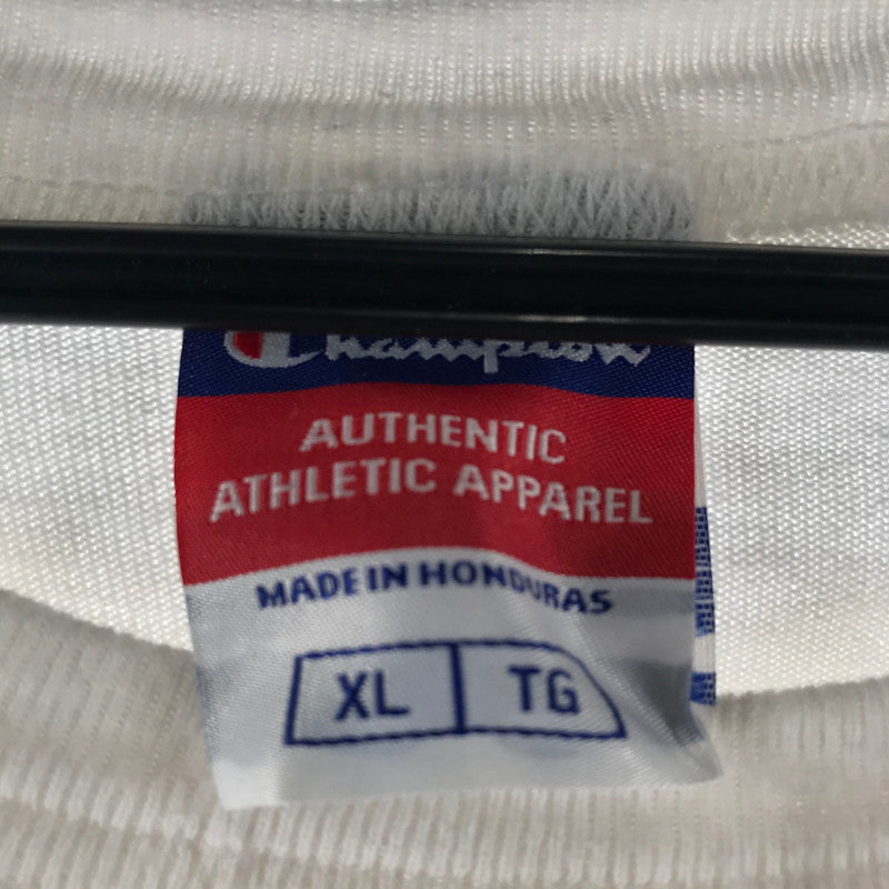 【中古品】【メンズ】 CHAMPION チャンピョン 半袖Tシャツ カラーWHITE 白 SIZE:XL 1LDK別注 WEAT HER. カレッジロゴ　 148-260804-ky-05-fuzh 万代Net店