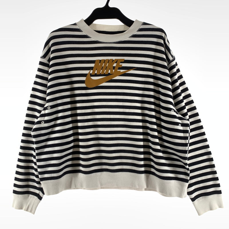 【中古品】【メンズ】 NIKE SB ナイキ SB 704848-451 FRONT LOGO SWEATSHIRT フロントロゴ スウェット 長袖 トップス 古着 147-260724-mh-12-fuzh サイズ：Xl カラー：白黒ボーダー 万代Net店