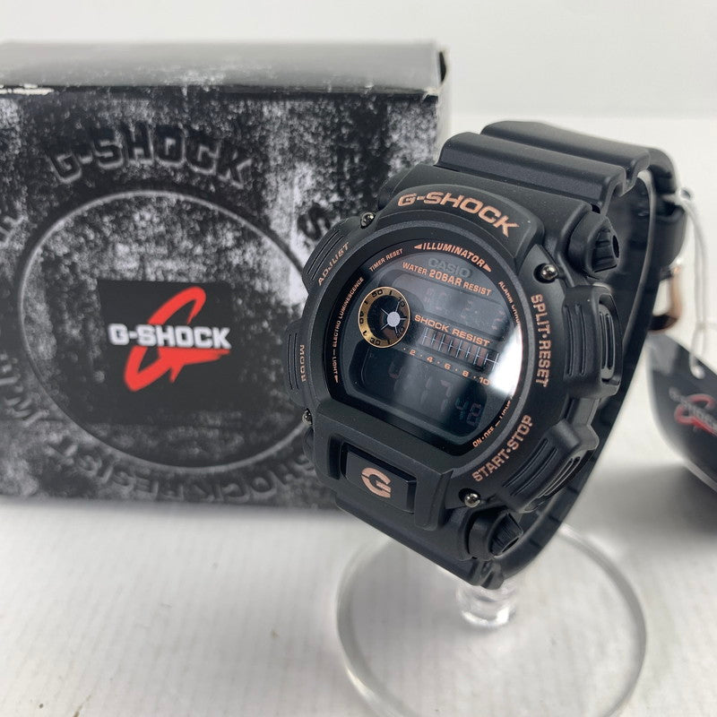 【中古美品】【メンズ/レディース】 G-SHOCK ジーショック DW-9052GBX-1A4DR 腕時計 時計 ブラック×ピンクゴールド クオーツ ケース・箱付き おしゃれ 196-260202-io-03-fuz 万代Net店