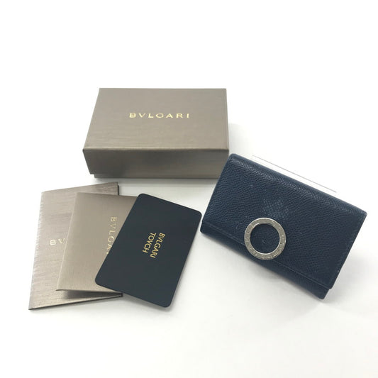 【中古品】【メンズ/レディース】 BVLGARI ブルガリ ロゴリング コインケース 財布 181-250925-ky-08-fuz カラー：ネイビー 万代Net店