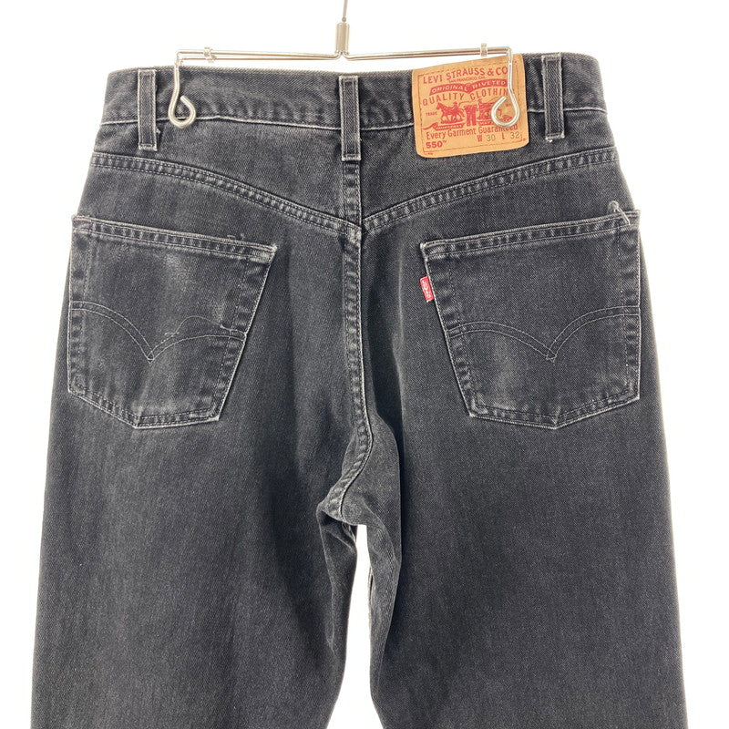 【中古品】【メンズ】 LEVI'S リーバイス 550 ブラック デニム パンツ ジーンズ ボトムス 古着 156-260114-mh-55-fuz サイズ：W30 カラー：ブラック 万代Net店