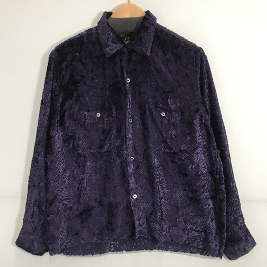 【中古品】【メンズ】 NEEDLES ニードルズ J0153 C.O.B.ONE-UP SHIRT 長袖 シャツ ベルベット トップス 古着 140-251002-mh-03-fuz サイズ：S カラー：パープル 万代Net店