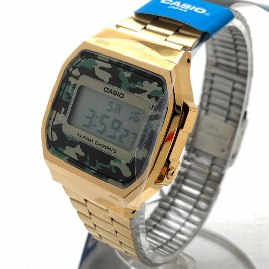 【中古美品】【メンズ】 CASIO カシオ A168WEGC-3DF 腕時計 カラー:ゴールド CAMO クオーツ 本体のみ 時計 197-260715-io-13-fuzh 万代Net店