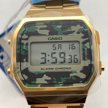 【中古美品】【メンズ】 CASIO カシオ A168WEGC-3DF 腕時計 カラー:ゴールド CAMO クオーツ 本体のみ 時計 197-260715-io-13-fuzh 万代Net店