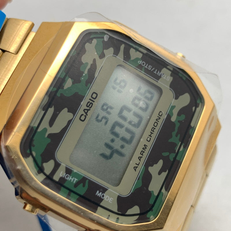 【中古美品】【メンズ】 CASIO カシオ A168WEGC-3DF 腕時計 カラー:ゴールド CAMO クオーツ 本体のみ 時計 197-260715-io-13-fuzh 万代Net店