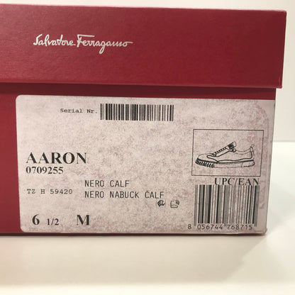 【中古品】【メンズ】 SALVATORE FERRAGAMO サルバトーレ フェラガモ AARON スニーカー シューズ 靴 183-251006-mh-15-fuz サイズ：M(6.5表記) カラー：ブラック 万代Net店