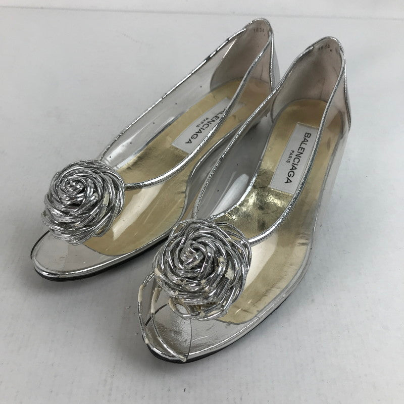 【中古品】【レディース】 BALENCIAGA バレンシアガ パンプス 靴 シルバー 36 1/2 サイズ 穴あり 傷みあり 167-260420-ny-07-fuzh 万代Net店