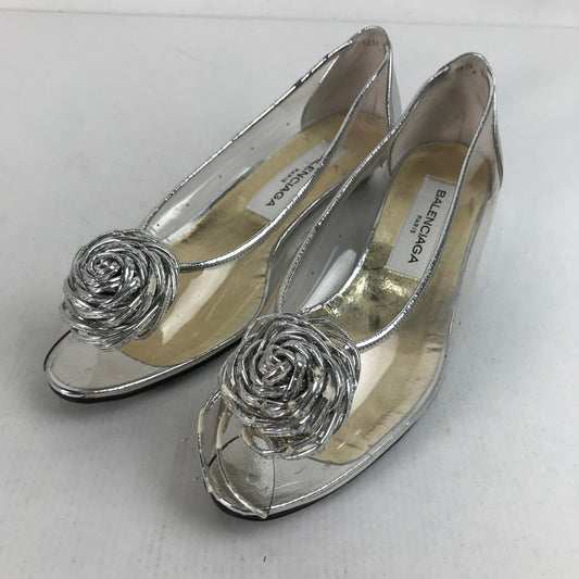 【中古品】【レディース】 BALENCIAGA バレンシアガ パンプス 靴 シルバー 36 1/2 サイズ 穴あり 傷みあり 167-260420-ny-07-fuzh 万代Net店