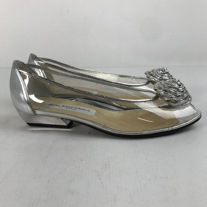 【中古品】【レディース】 BALENCIAGA バレンシアガ パンプス 靴 シルバー 36 1/2 サイズ 穴あり 傷みあり 167-260420-ny-07-fuzh 万代Net店