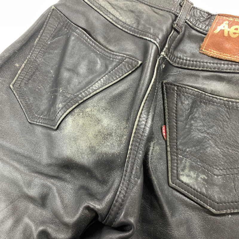 【中古品】【メンズ】 AERO LEATHER エアロ レザー LEATHER PANTS レザー パンツ ライダース パンツ ボトムス 古着 156-260220-mh-10-fuz サイズ：不明 カラー：ブラック 万代Net店