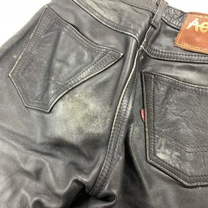 【中古品】【メンズ】 AERO LEATHER エアロ レザー LEATHER PANTS レザー パンツ ライダース パンツ ボトムス 古着 156-260220-mh-10-fuz サイズ：不明 カラー：ブラック 万代Net店