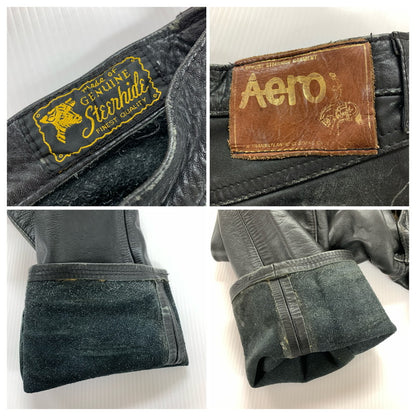 【中古品】【メンズ】 AERO LEATHER エアロ レザー LEATHER PANTS レザー パンツ ライダース パンツ ボトムス 古着 156-260220-mh-10-fuz サイズ：不明 カラー：ブラック 万代Net店
