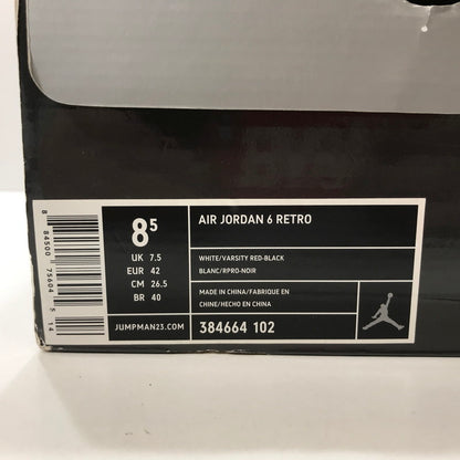 【中古品】【メンズ】 NIKE ナイキ 384664-102 AIR JORDAN 6 RETRO ”BULLS"(2010)" エアジョーダン 6 レトロ ビーユーライトエス スニーカー 靴 160-251021-mh-04-fuz サイズ：26.5 カラー：ホワイト 万代Net店