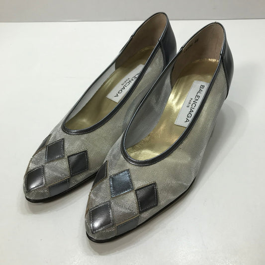 【中古品】【レディース】 BALENCIAGA バレンシアガ パンプス ローヒール 靴 シューズ 167-251021-mh-08-fuz サイズ：36 カラー：シルバー 万代Net店
