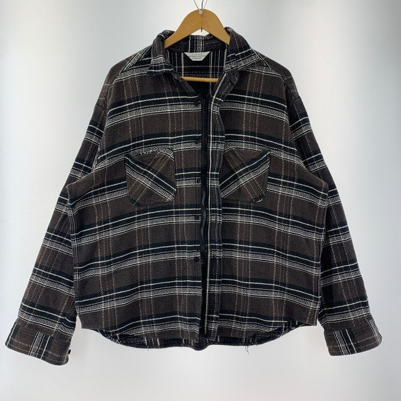 【中古品】【メンズ】 UNUSED COTTON ZIP CHECK SHIRT アンユーズド 140-251023-st-01-fuz サイズ：4 カラー：ブラウン 万代Net店