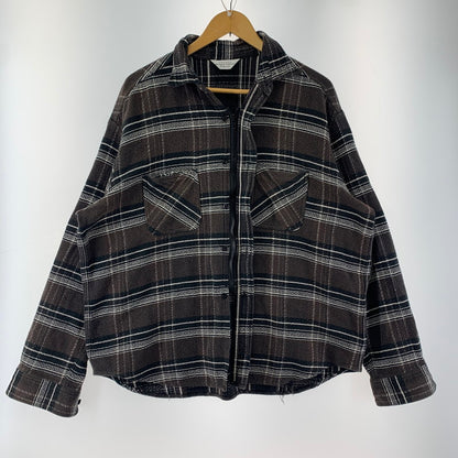 【中古品】【メンズ】 UNUSED COTTON ZIP CHECK SHIRT アンユーズド 140-251023-st-01-fuz サイズ：4 カラー：ブラウン 万代Net店