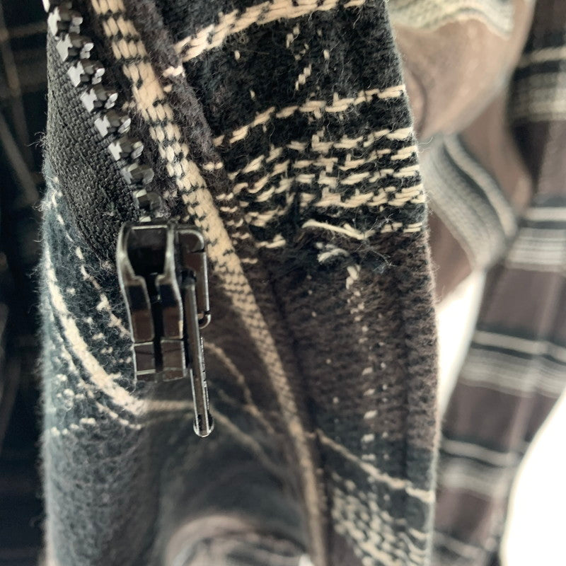 【中古品】【メンズ】 UNUSED COTTON ZIP CHECK SHIRT アンユーズド 140-251023-st-01-fuz サイズ：4 カラー：ブラウン 万代Net店