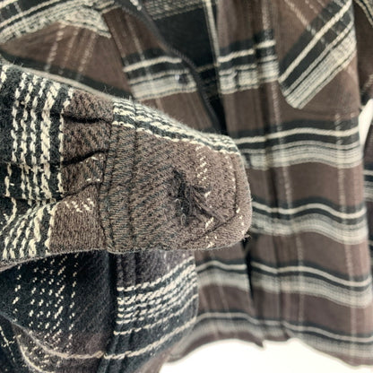 【中古品】【メンズ】 UNUSED COTTON ZIP CHECK SHIRT アンユーズド 140-251023-st-01-fuz サイズ：4 カラー：ブラウン 万代Net店
