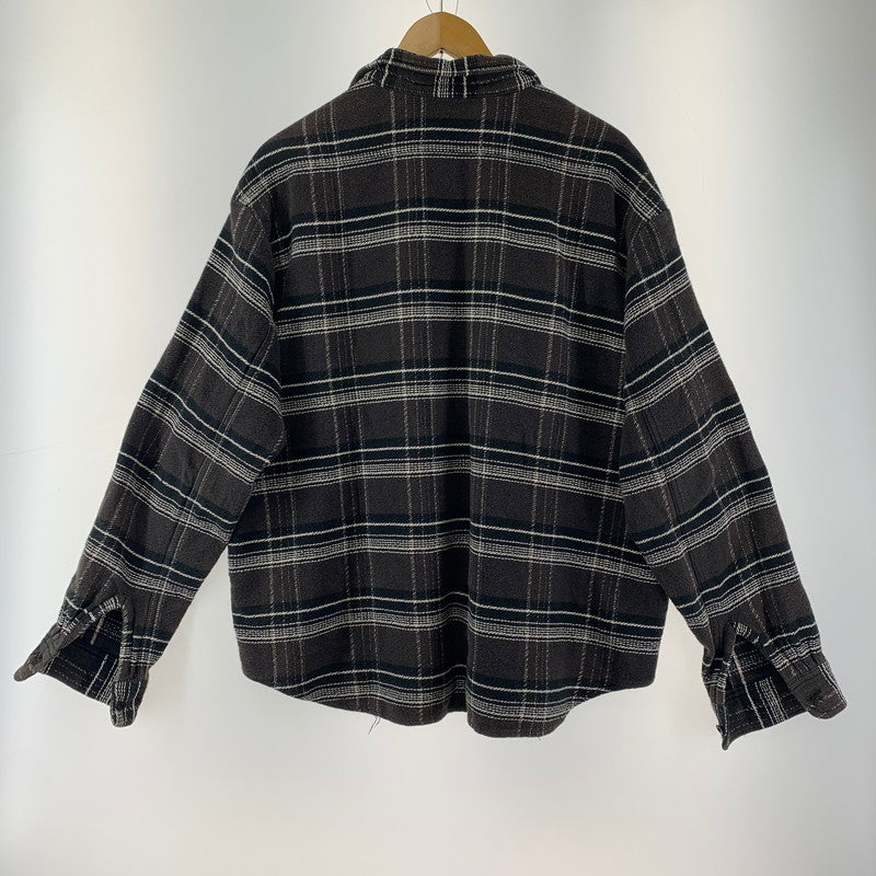 【中古品】【メンズ】 UNUSED COTTON ZIP CHECK SHIRT アンユーズド 140-251023-st-01-fuz サイズ：4 カラー：ブラウン 万代Net店