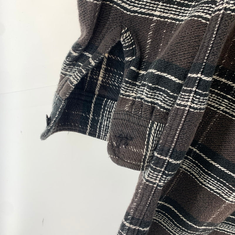 【中古品】【メンズ】 UNUSED COTTON ZIP CHECK SHIRT アンユーズド 140-251023-st-01-fuz サイズ：4 カラー：ブラウン 万代Net店