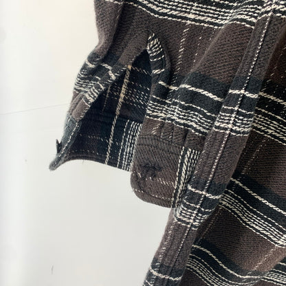 【中古品】【メンズ】 UNUSED COTTON ZIP CHECK SHIRT アンユーズド 140-251023-st-01-fuz サイズ：4 カラー：ブラウン 万代Net店