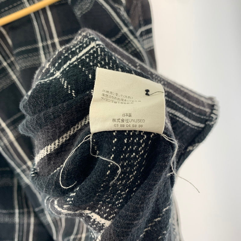 【中古品】【メンズ】 UNUSED COTTON ZIP CHECK SHIRT アンユーズド 140-251023-st-01-fuz サイズ：4 カラー：ブラウン 万代Net店