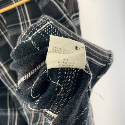【中古品】【メンズ】 UNUSED COTTON ZIP CHECK SHIRT アンユーズド 140-251023-st-01-fuz サイズ：4 カラー：ブラウン 万代Net店