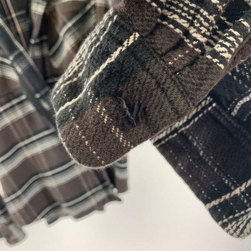 【中古品】【メンズ】 UNUSED COTTON ZIP CHECK SHIRT アンユーズド 140-251023-st-01-fuz サイズ：4 カラー：ブラウン 万代Net店