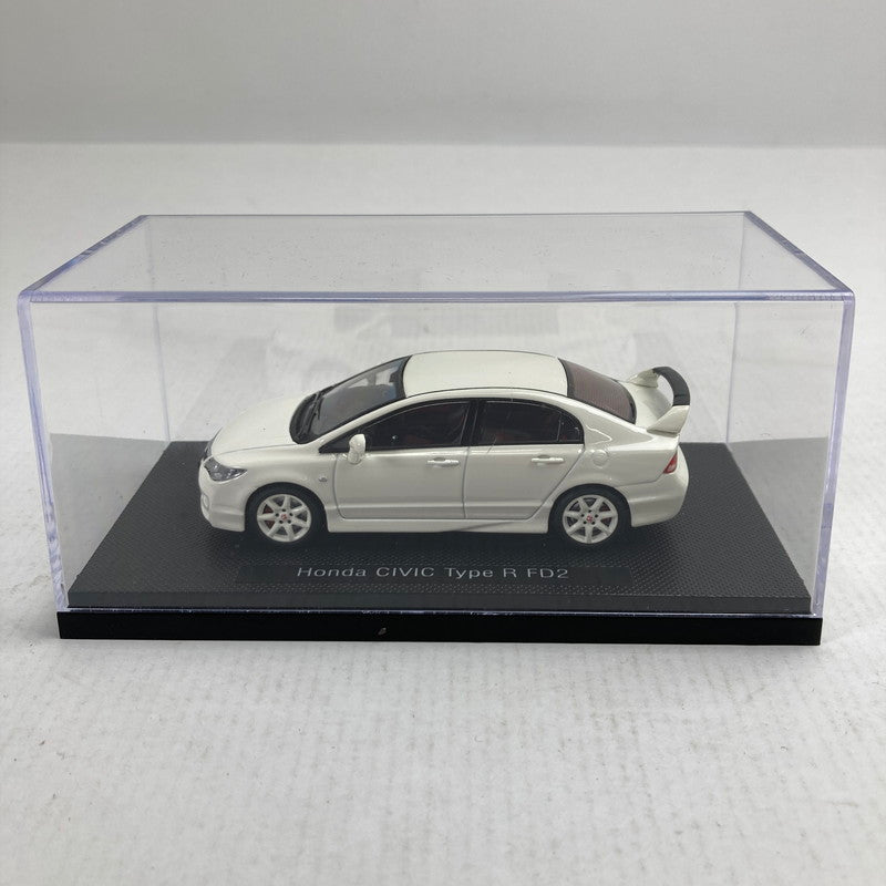 【中古品】 完備品 ホンダ シビック タイプR FD2 ホワイト (1 43 ダイキャスト 44293) 完成品 車 おもちゃ ※クリアケースにスレあり・箱に傷みあり 061-260721-io-74-fuzh 万代Net店