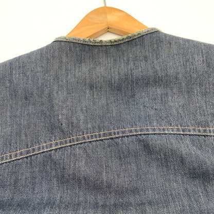 【中古品】【メンズ】 70s ROEBUCKS ローバックス デニムベスト 70年代 裏ボアベスト ブランド 古着 145-260628-gm-16-fuz サイズ：M カラー：ブルー 万代Net店